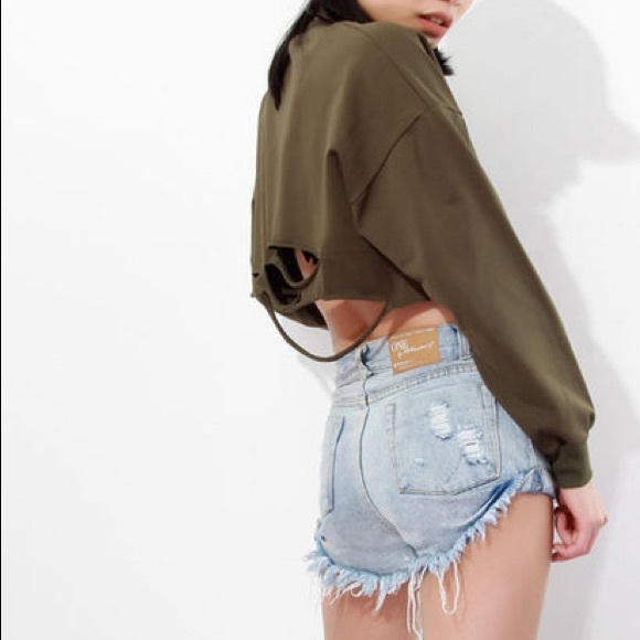 NEW Distressed Crop top Shirt tee S-3X Top - Picture 3 of 4